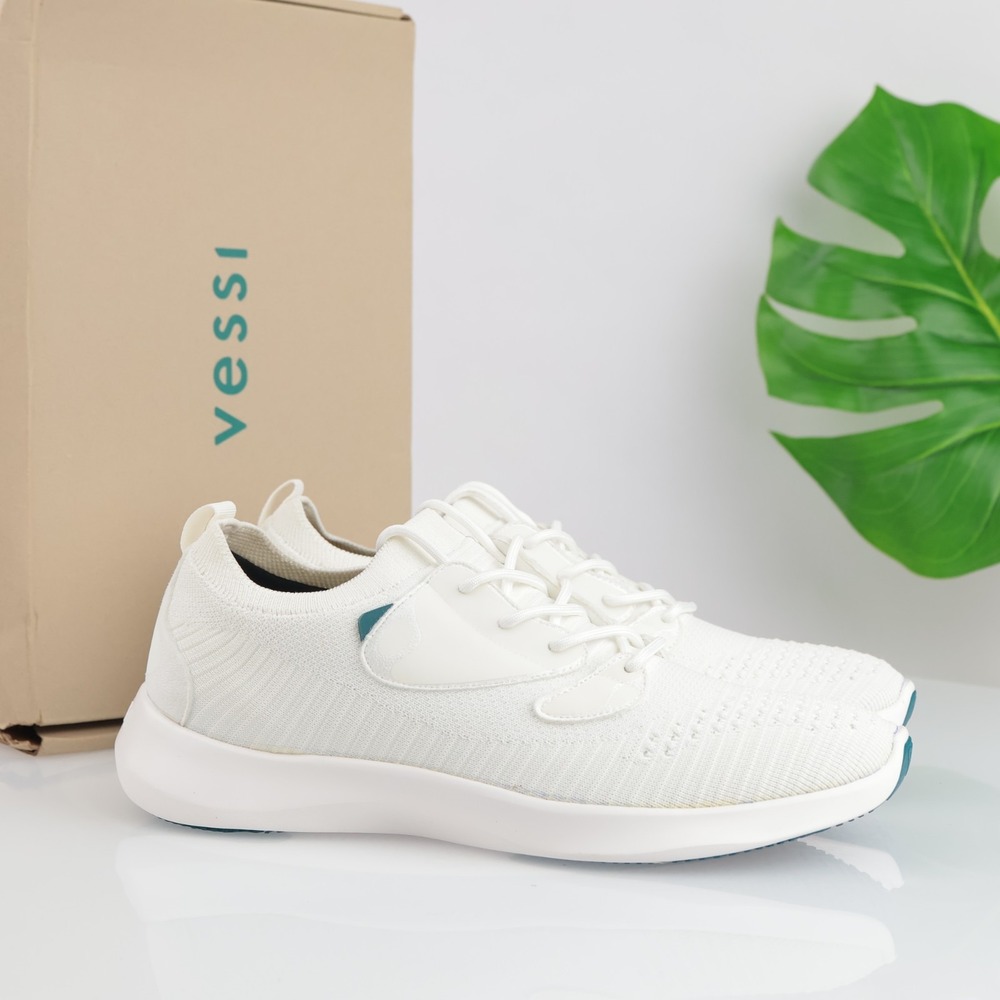 Vessi Womens Everyday Move Sneakers Size 11 Waterproof White Knit Lace Up Shoes